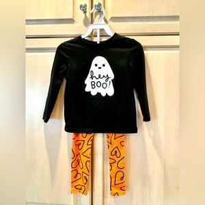 Cat and Jack Halloween Shirt and Leggings Set. Girls size 4T